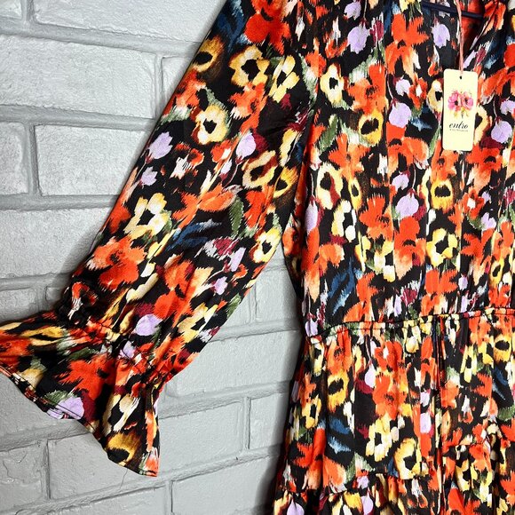 Entro Ruffle Floral Dress Size Large - Picture 14 of 16
